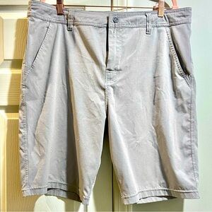 Prana Shorts Mens 38 Gray Cotton Chino Hiking Outdoor 9" Inseam
